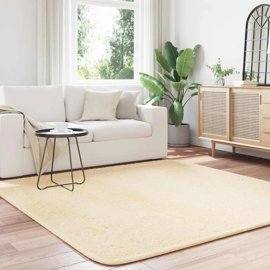 Tapis Shaggy à poils longs NAVARRA crème 200x200 cm polyester - 3