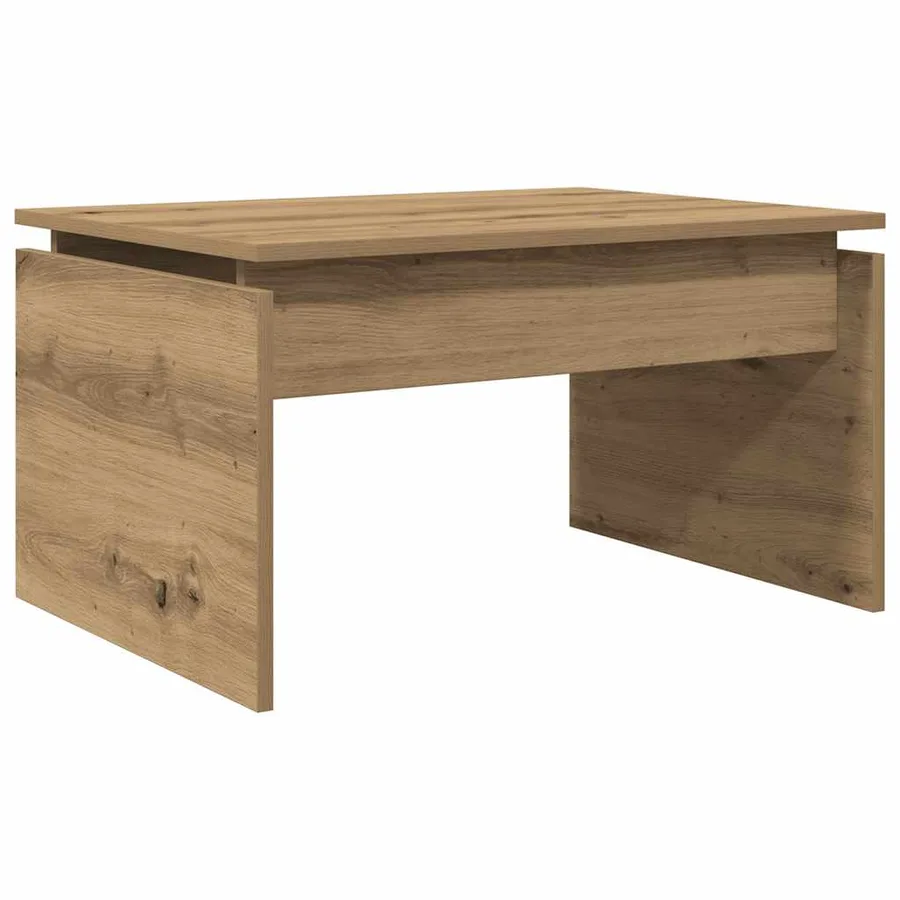 Table basse chêne artisanal 68x50x38 cm bois d'ingénierie - 2