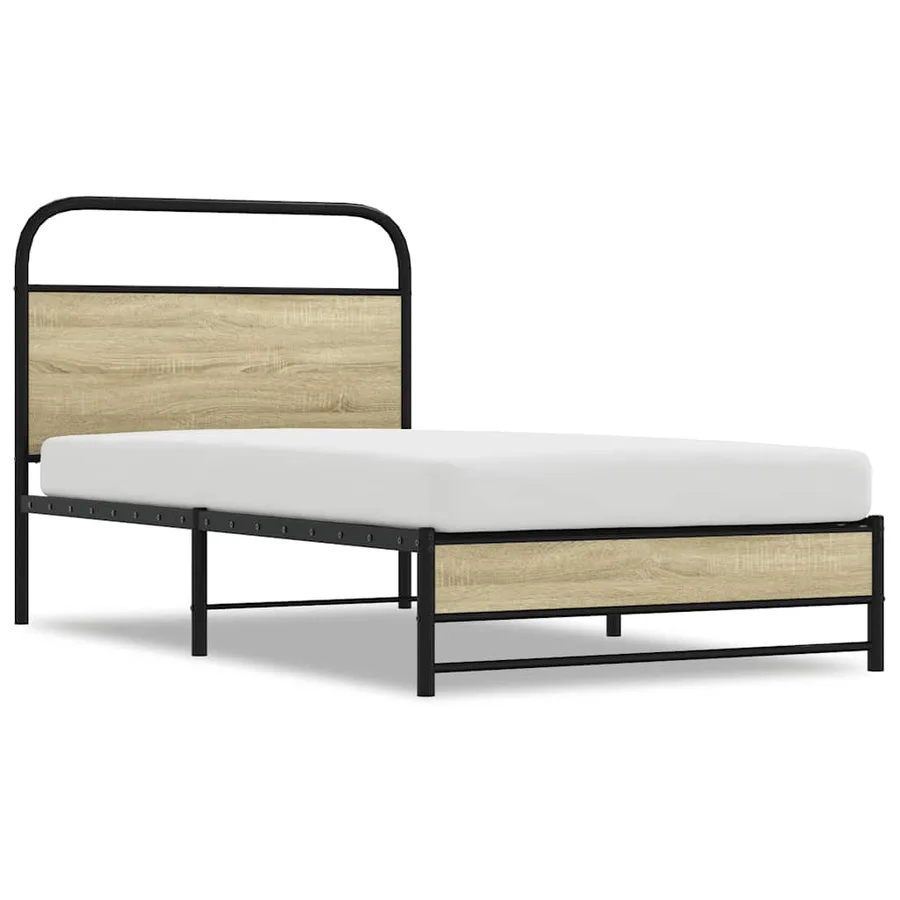 Cadre de lit sans matelas 100x200 cm chêne sonoma - 2