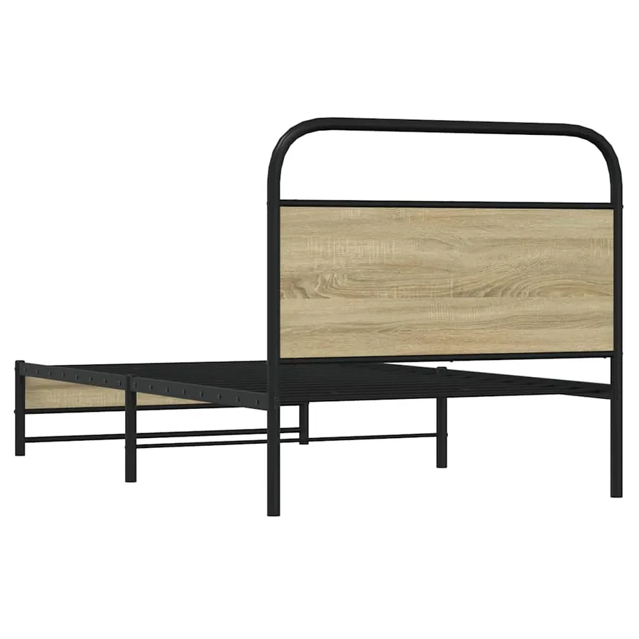 Cadre de lit sans matelas 100x200 cm chêne sonoma - 7