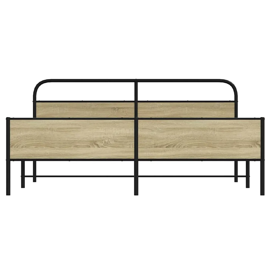 Cadre de lit en métal sans matelas chêne sonoma 183x213 cm - 5
