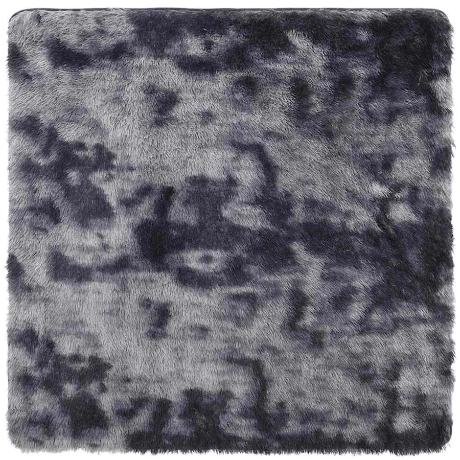 Tapis Shaggy à poils longs NAVARRA gris foncé 160x160 cm - 2