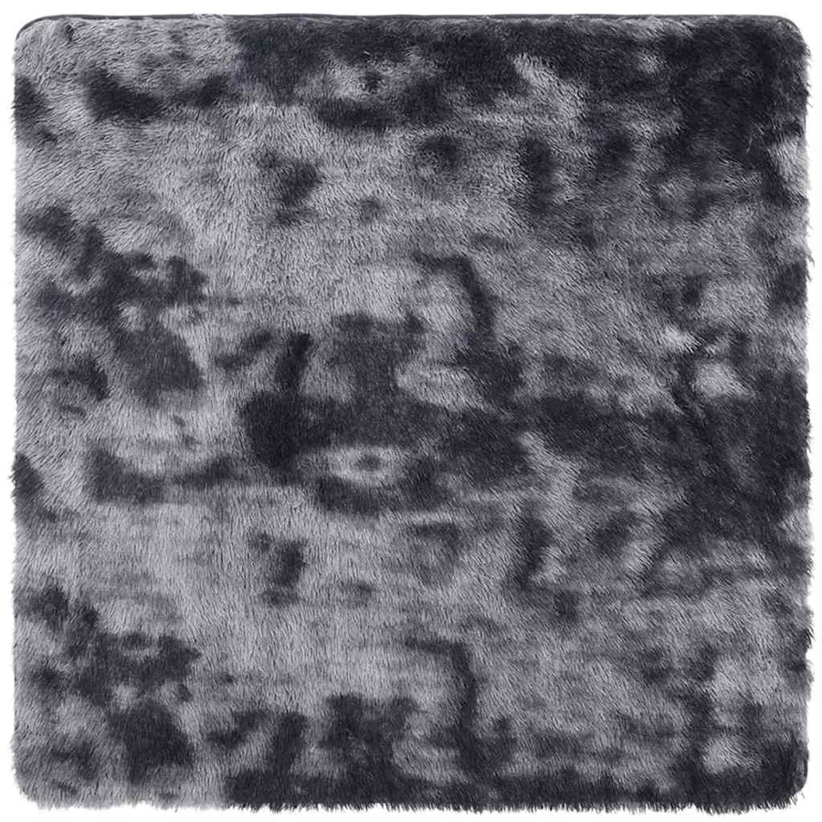 Tapis shaggy à poils longs NAVARRA gris foncé 120x120 cm - 2