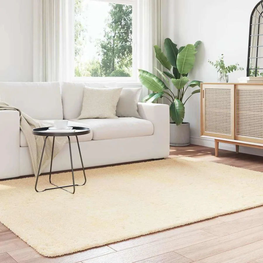 Tapis Shaggy à poils longs NAVARRA crème 160x230 cm polyester - 3