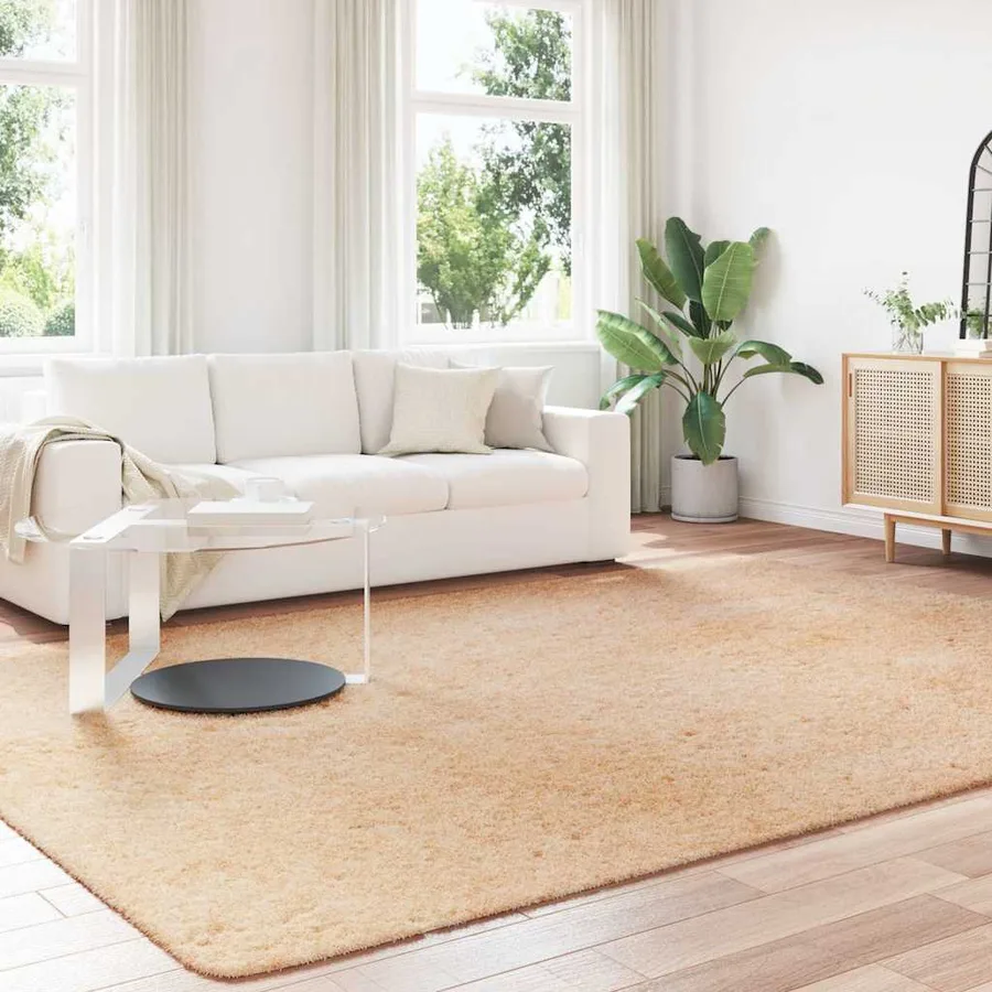 Tapis shaggy à poils longs NAVARRA beige 240x340 cm polyester - 3