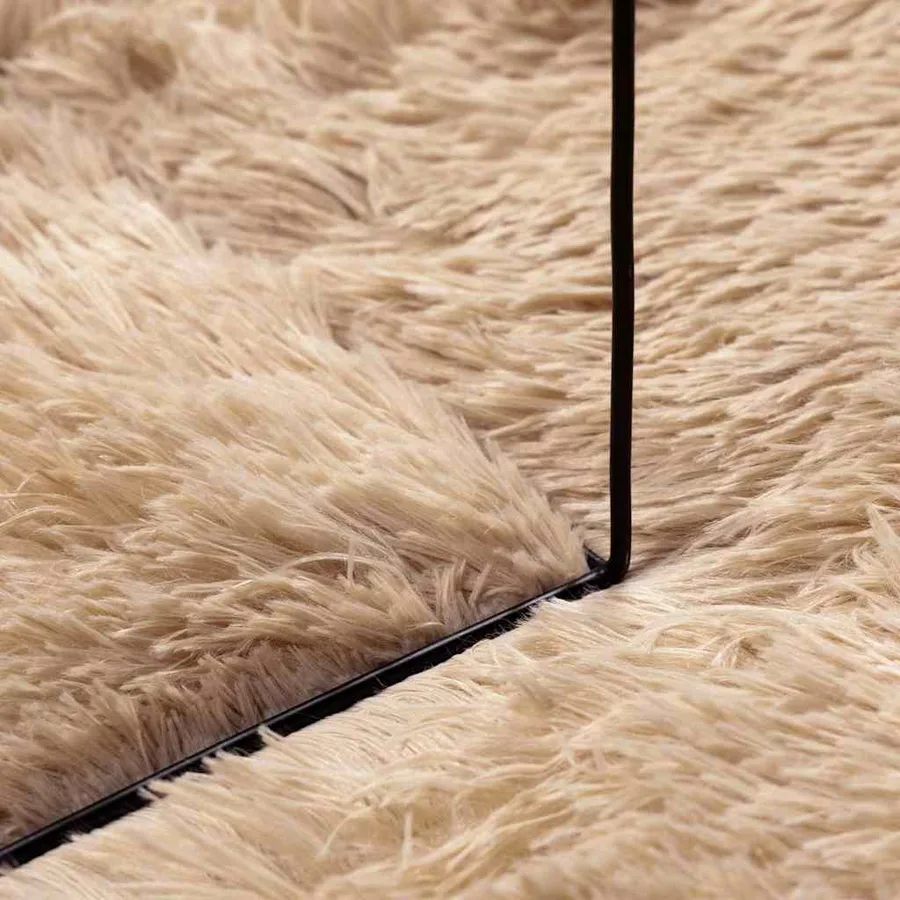 Tapis shaggy à poils longs NAVARRA beige 240x340 cm polyester - 7