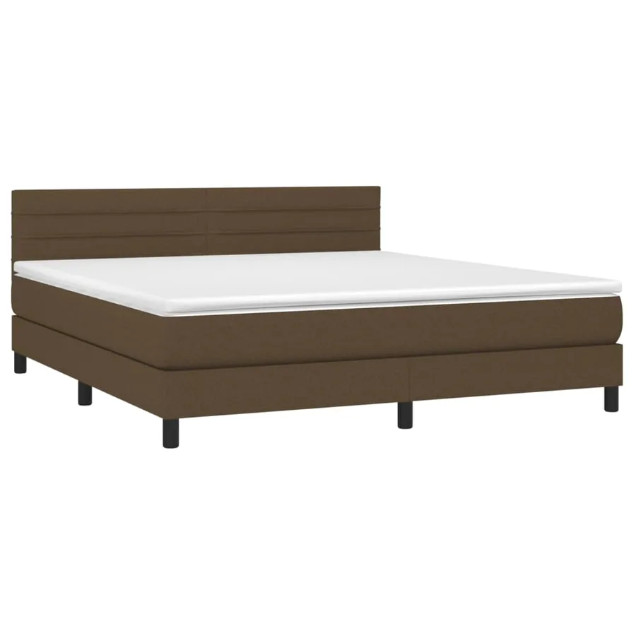 Sommier à lattes de lit matelas et LED Marron foncé 180x200cm - 3