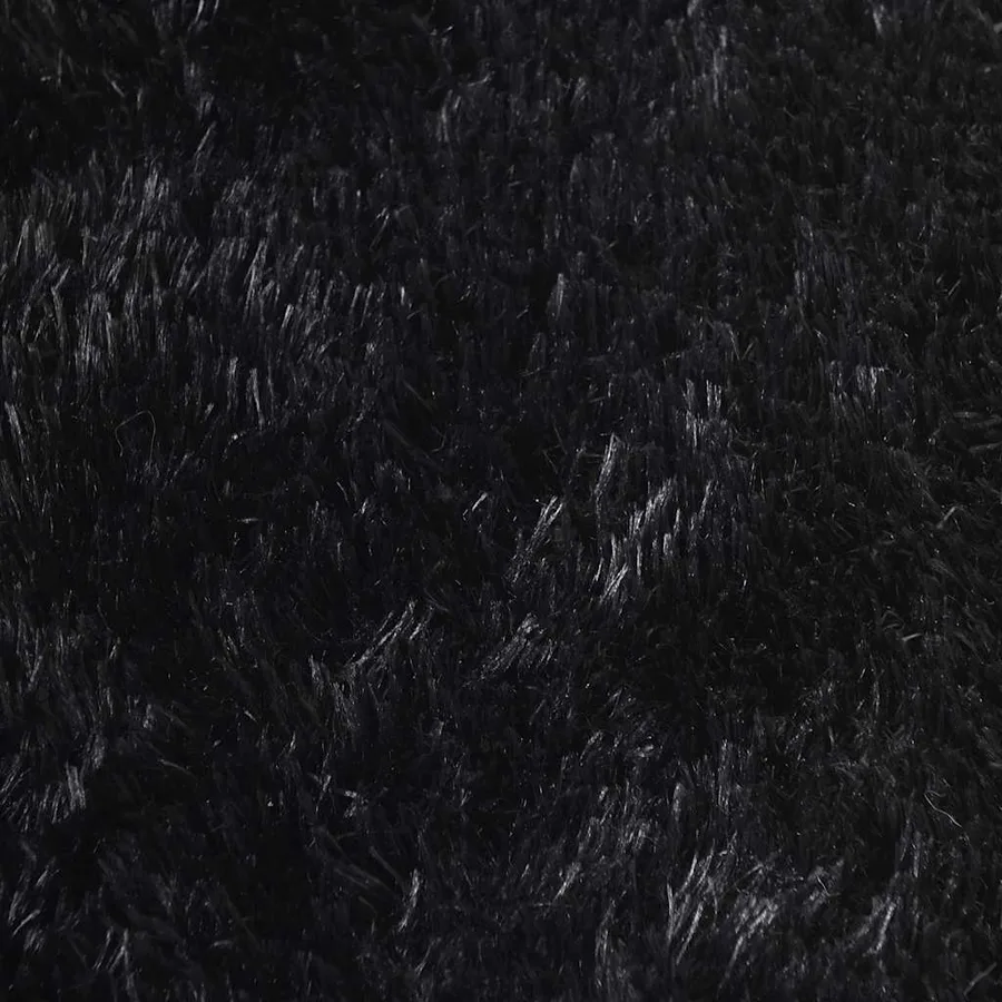 Tapis shaggy à poils longs NAVARRA noir 160x160 cm polyester - 9