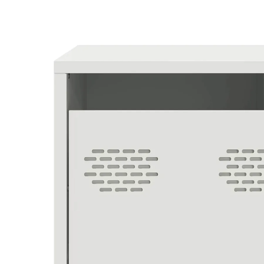 Meuble TV blanc 135x39x43,5 cm acier laminé à froid - 10