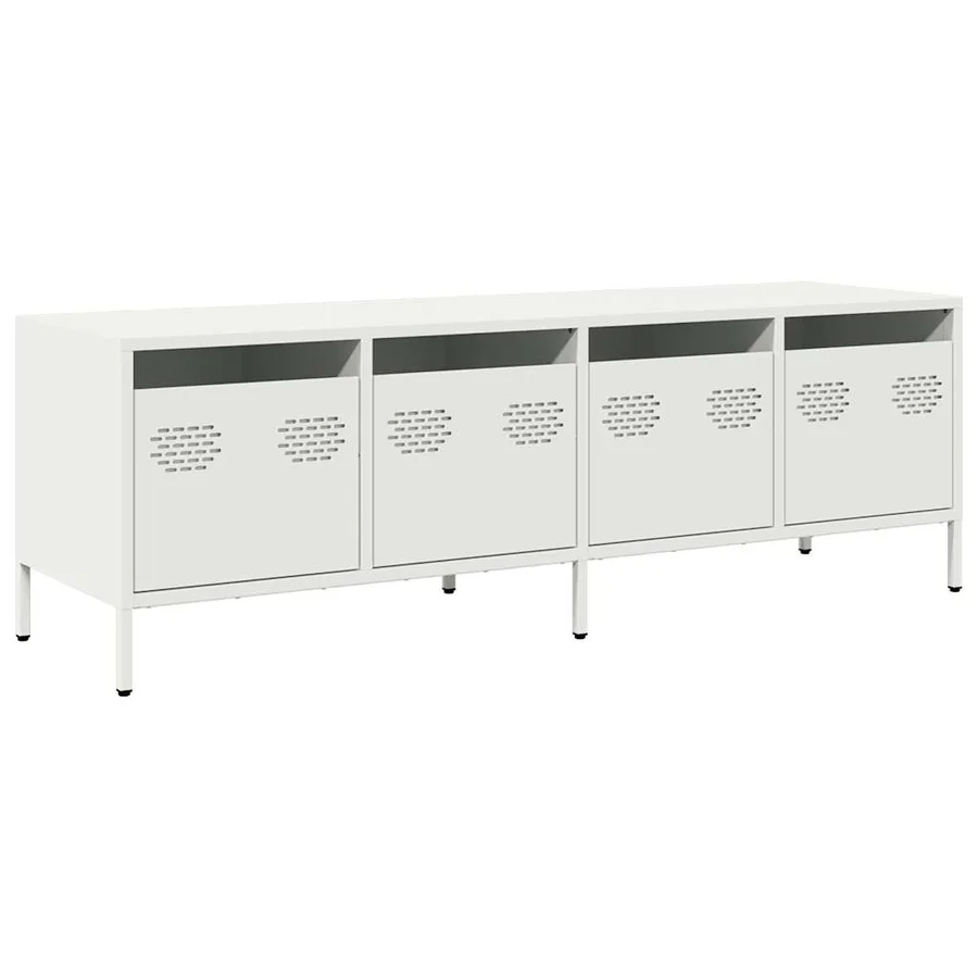 Meuble TV blanc 135x39x43,5 cm acier laminé à froid - 2