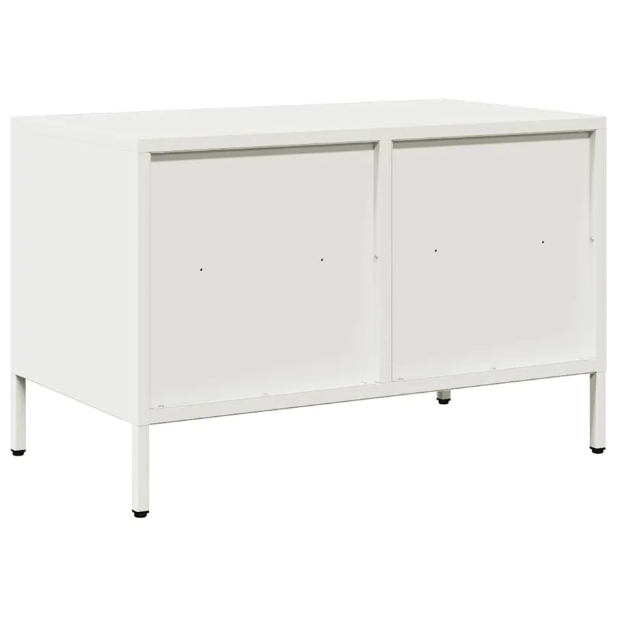 Meuble TV blanc 68x39x43,5 cm acier laminé à froid - 7