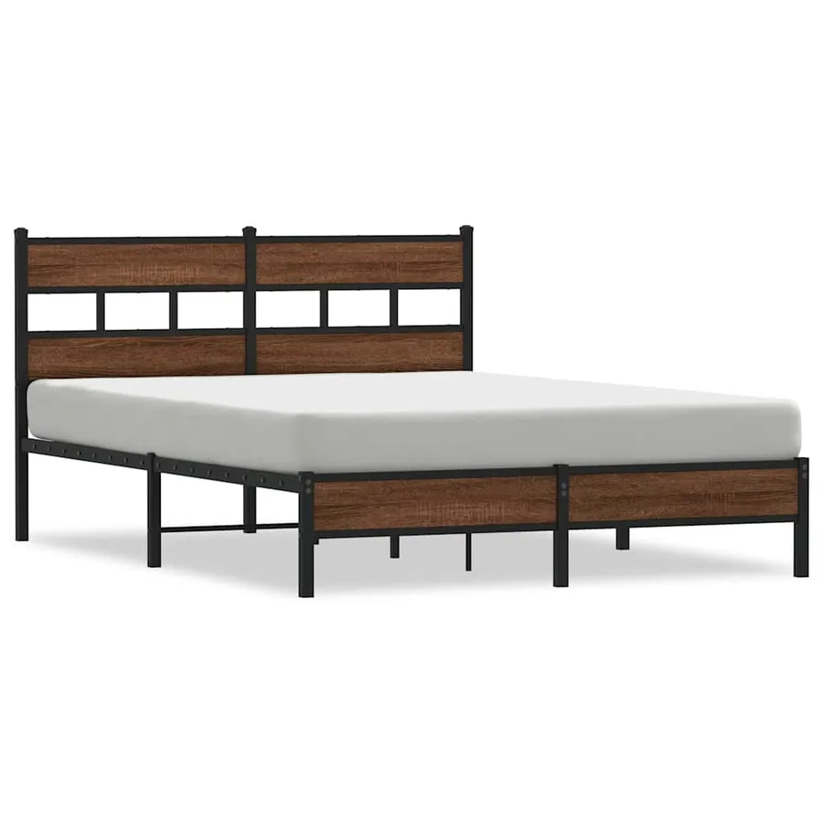 Cadre de lit sans matelas chêne marron 150x200 cm - 2