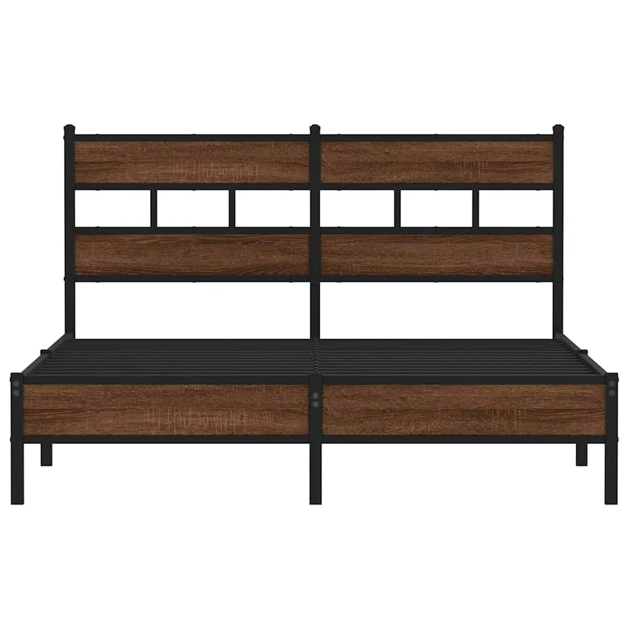 Cadre de lit sans matelas chêne marron 150x200 cm - 4