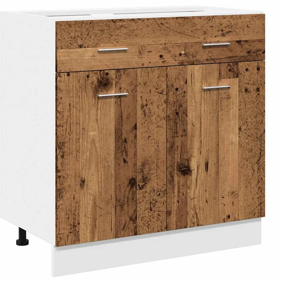 Ensemble de 7 meubles de cuisine "Lyon" en bois d'ingénierie vieilli - 6