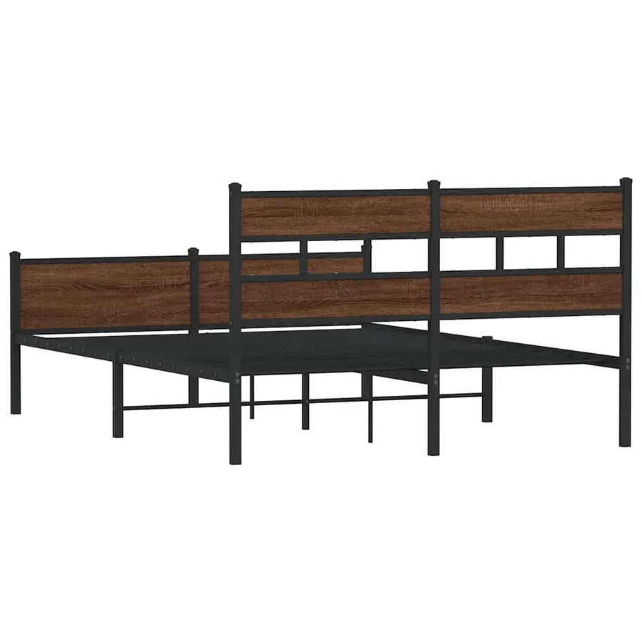 Cadre de lit sans matelas chêne marron 150x200 cm - 6
