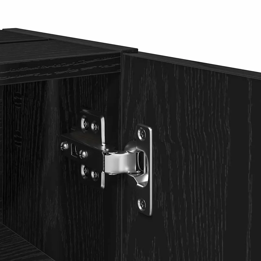 Meuble de salle de bain avec porte-rouleau noir 20,5x22x72 cm - 10