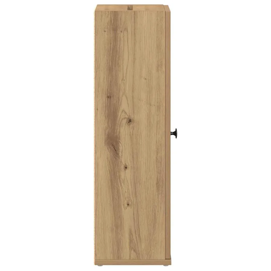 Meuble de salle de bain avec porte-rouleau chêne artisanal - 6