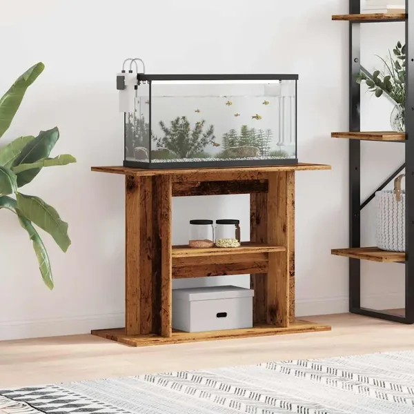 Support d'aquarium en bois ancien 80 x 35 x 60 cm Bois d'ingénierie