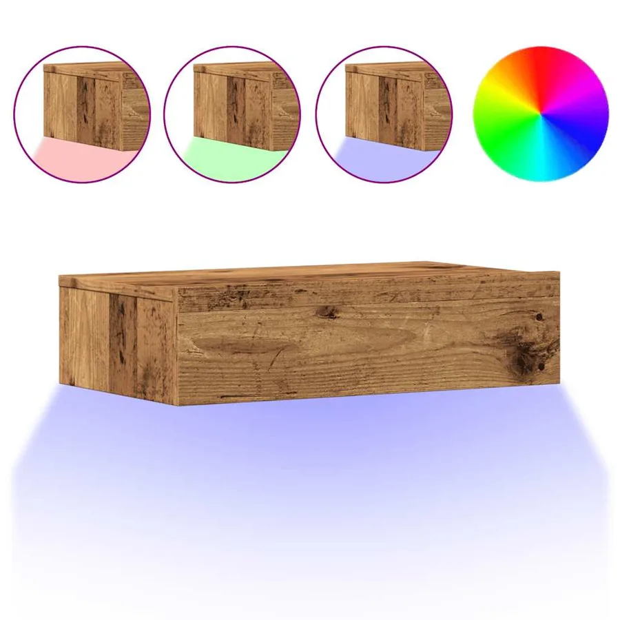 Meubles TV avec éclairage LED 2 pcs vieux bois 60x35x15,5 cm - 2