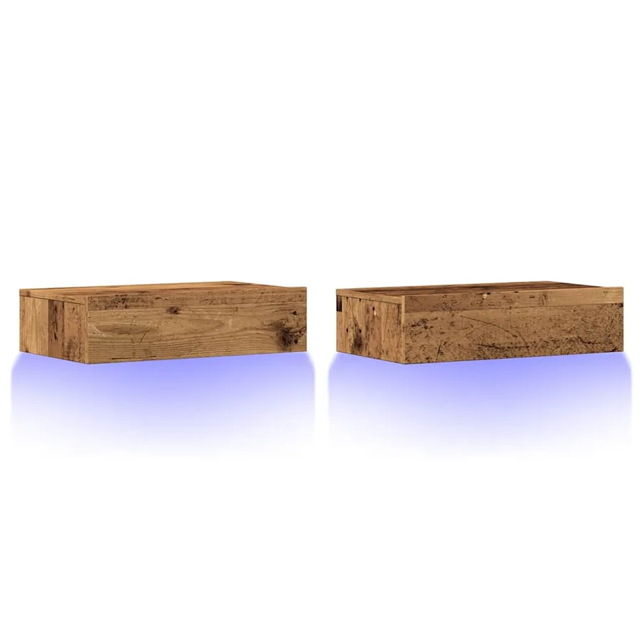 Meubles TV avec éclairage LED 2 pcs vieux bois 60x35x15,5 cm - 3