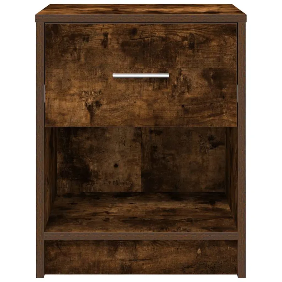 Tables de chevet 2 pcs avec tiroir chêne fumé 40x34x50 cm - 4