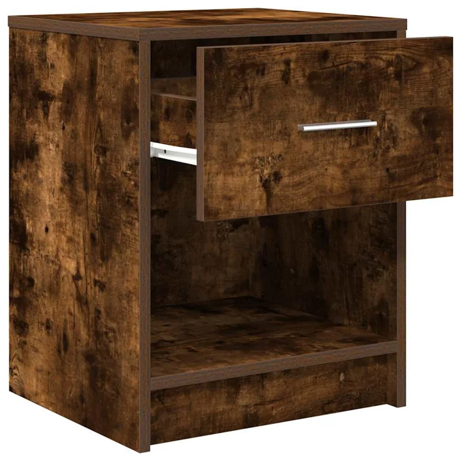 Tables de chevet 2 pcs avec tiroir chêne fumé 40x34x50 cm - 5