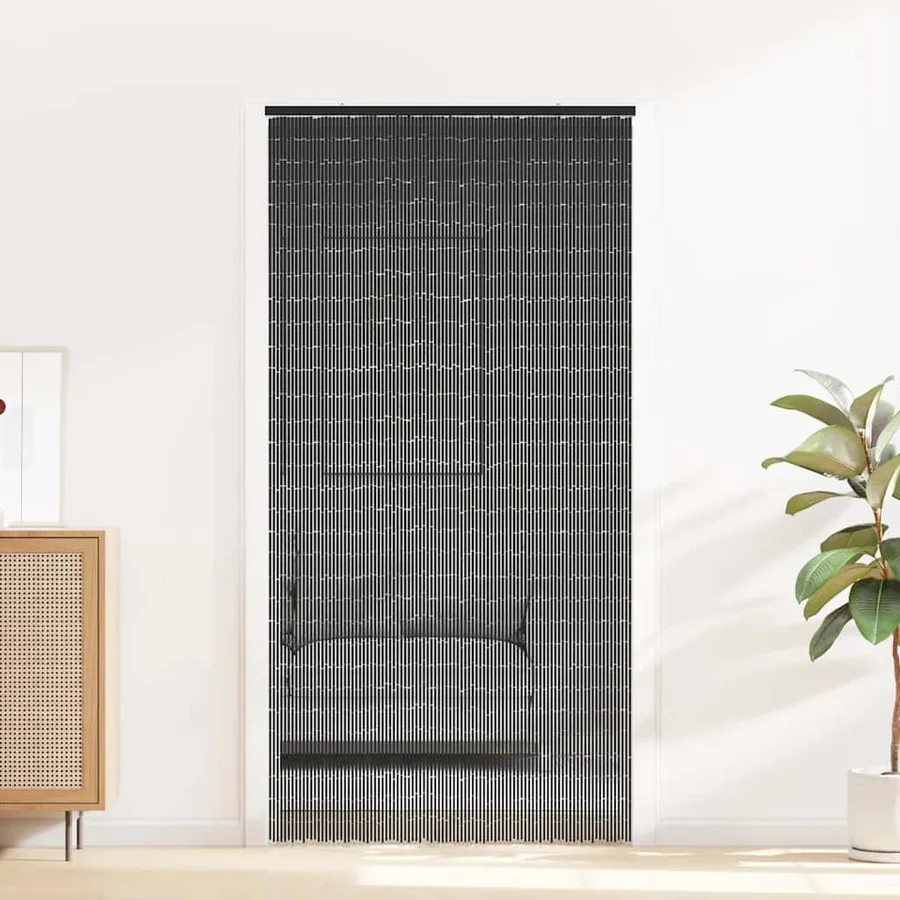 Rideau anti-insectes gris foncé 100x200 cm bambou - 2