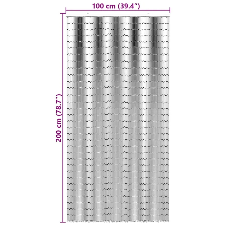 Rideau anti-insectes gris foncé 100x200 cm bambou - 7