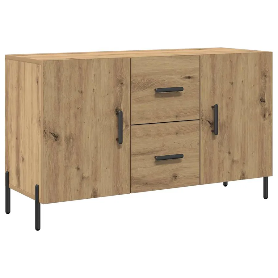 Buffet chêne artisanal 100x36x60 cm bois d'ingénierie - 2