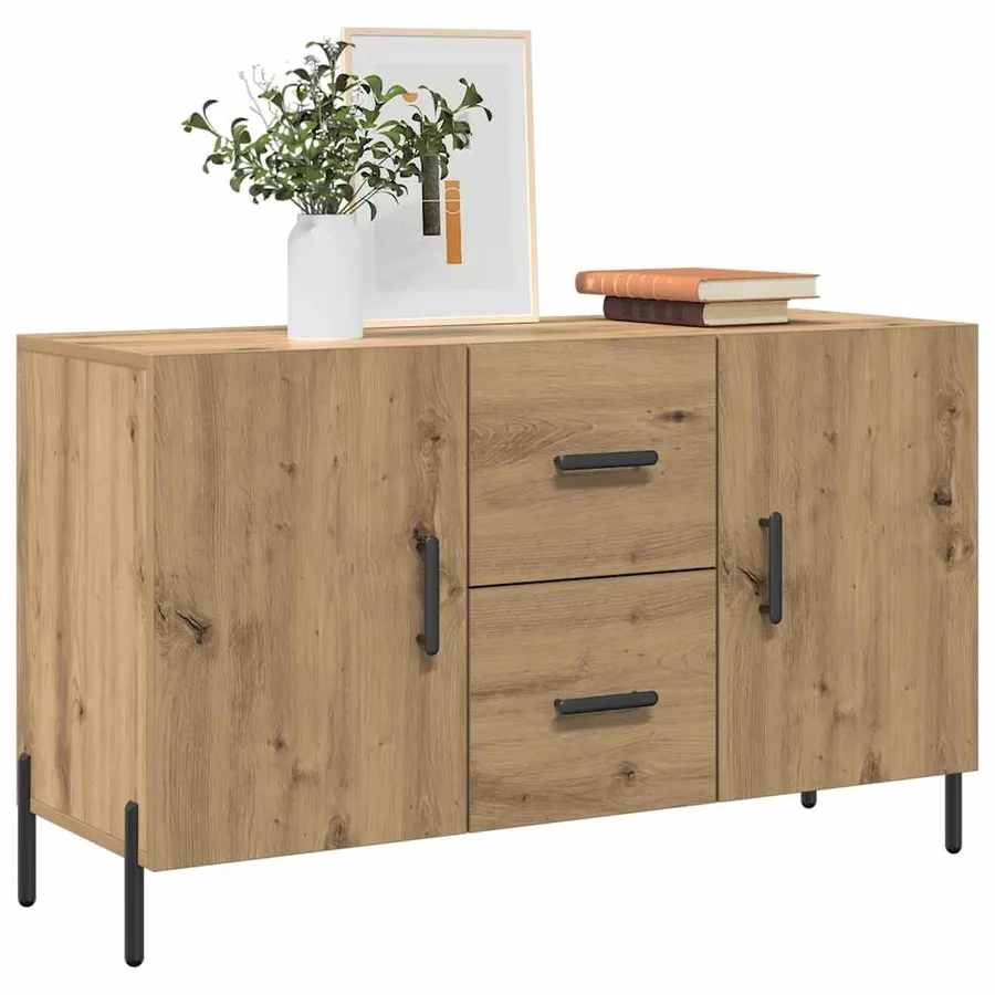 Buffet chêne artisanal 100x36x60 cm bois d'ingénierie - 3