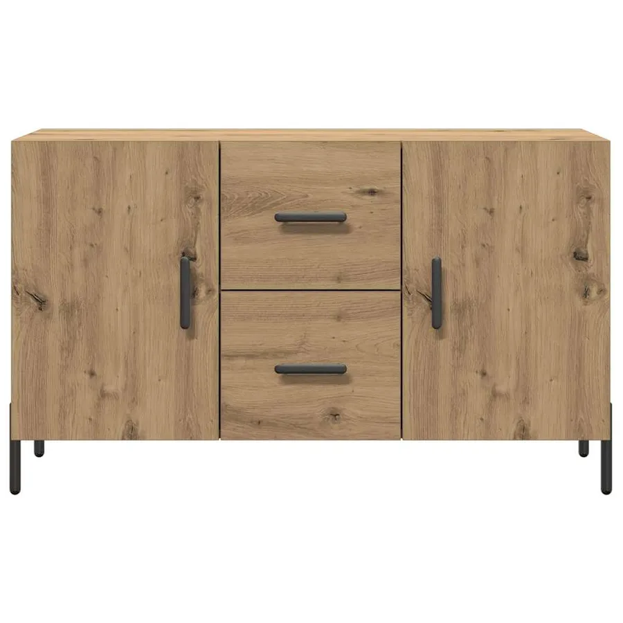 Buffet chêne artisanal 100x36x60 cm bois d'ingénierie - 4