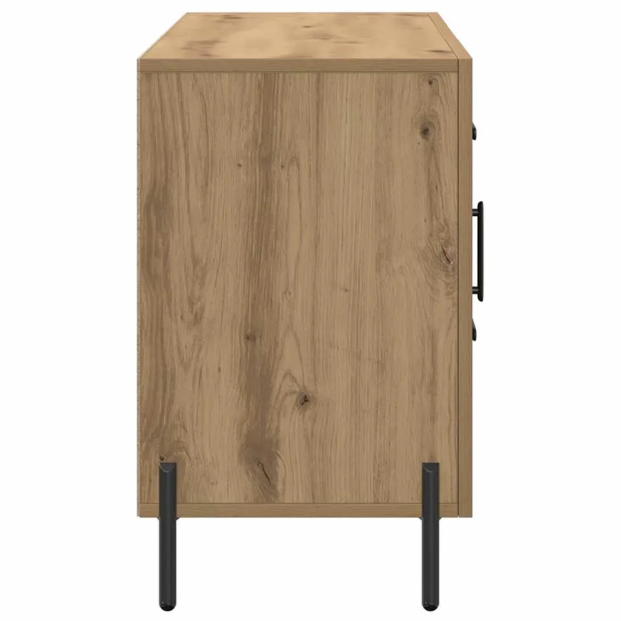 Buffet chêne artisanal 100x36x60 cm bois d'ingénierie - 5