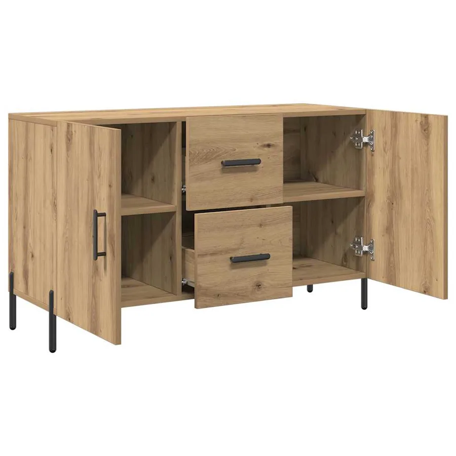 Buffet chêne artisanal 100x36x60 cm bois d'ingénierie - 7