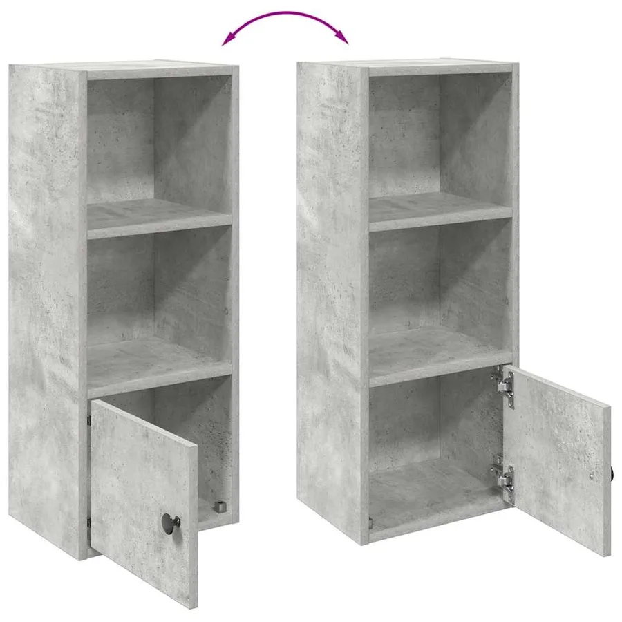 Bibliothèque gris béton 31x24x77 cm bois d'ingénierie - 8