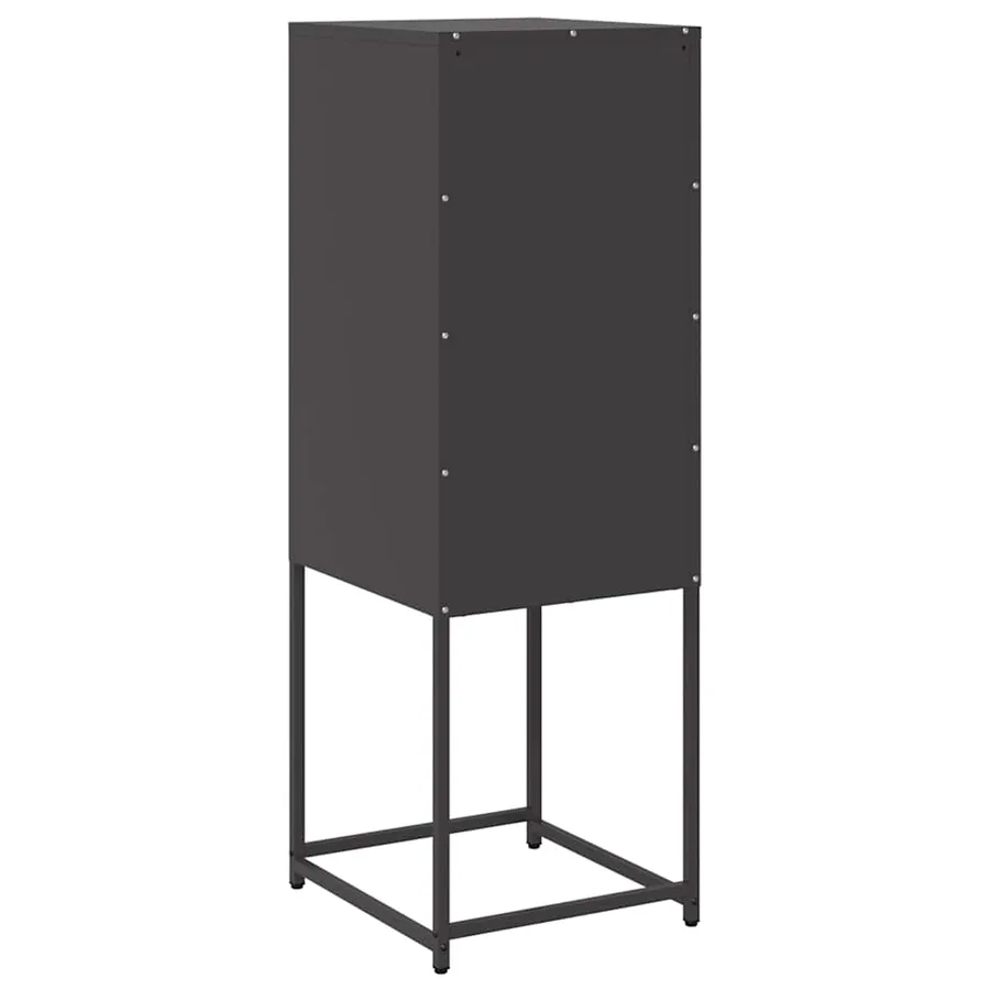 Buffet noir 36x39x107 cm acier laminé à froid - 8