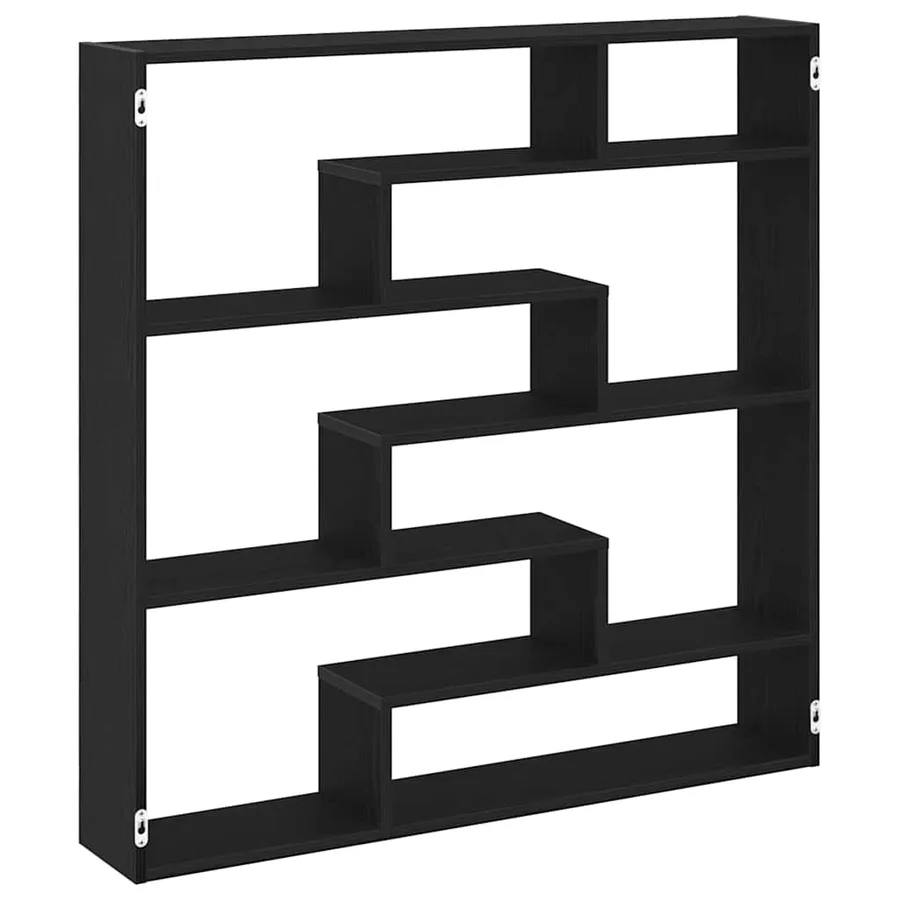 Étagère cube murale 7 compartiments noir bois d'ingénierie - 2