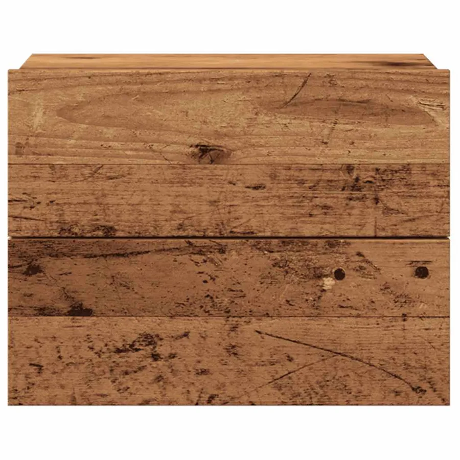 Table de chevet murale vieux bois 40x32x30 cm - 4
