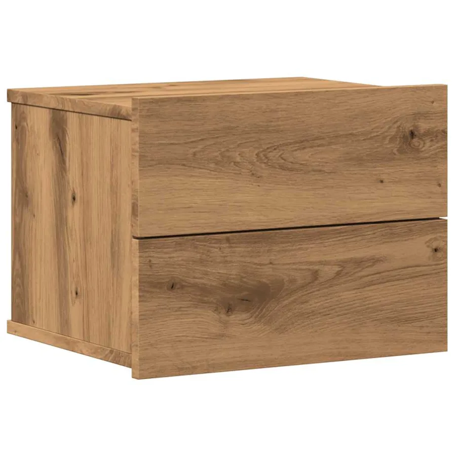 Table de chevet murale chêne artisanal 40x32x30 cm - 2