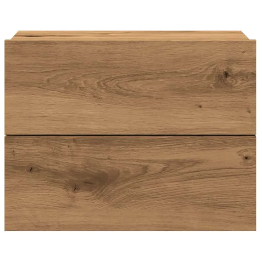 Table de chevet murale chêne artisanal 40x32x30 cm - 4