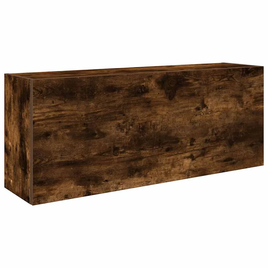 Armoire murale de bain chêne fumé 100x25x40cm bois d'ingénierie - 2