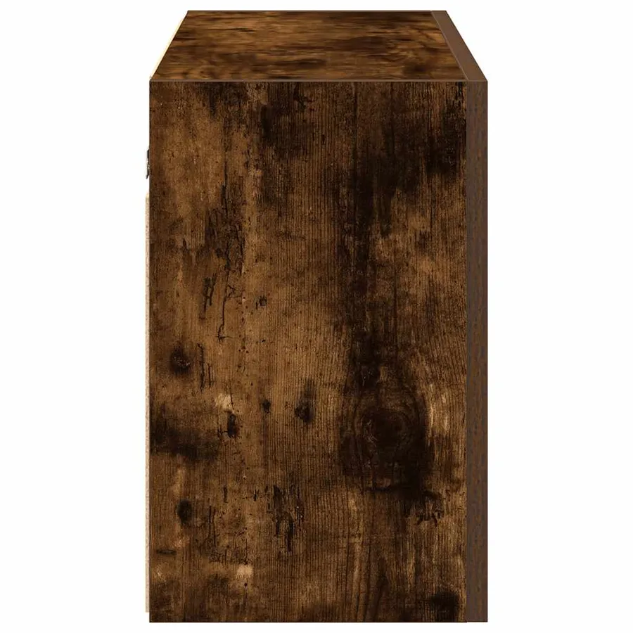 Armoire murale de bain chêne fumé 100x25x40cm bois d'ingénierie - 6