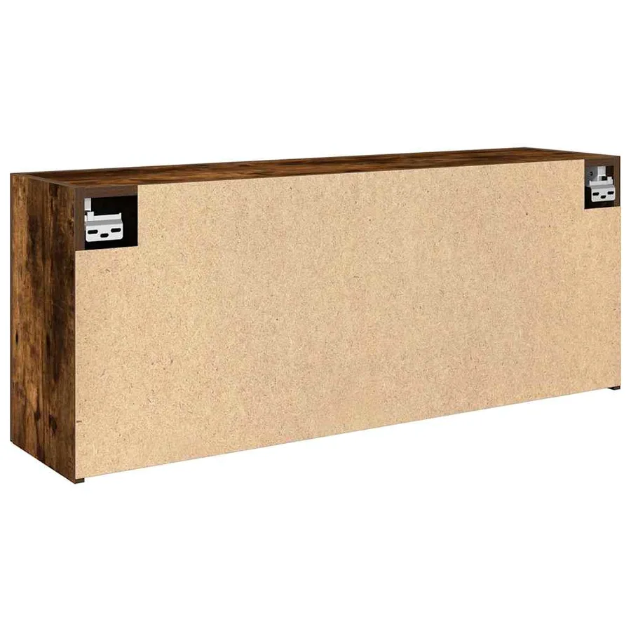 Armoire murale de bain chêne fumé 100x25x40cm bois d'ingénierie - 7