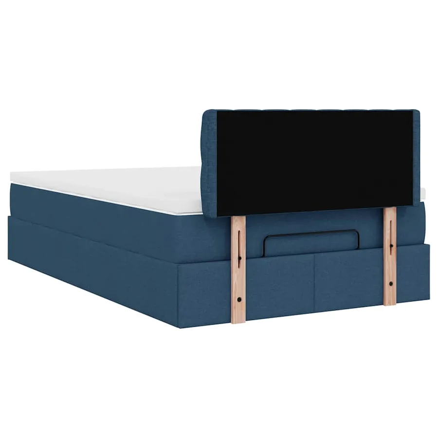 Lit ottoman avec matelas et LED Bleu 120x200 cm Tissu - 12