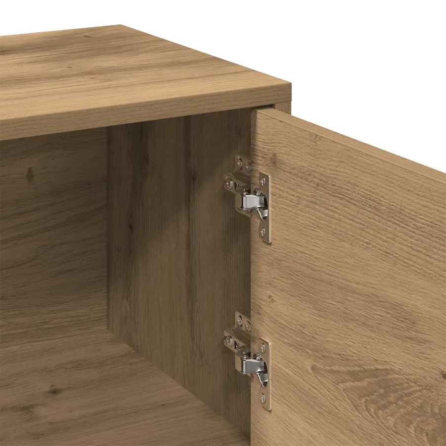 Meuble TV chêne artisanal 102x30x37,5 cm bois d'ingénierie - 8