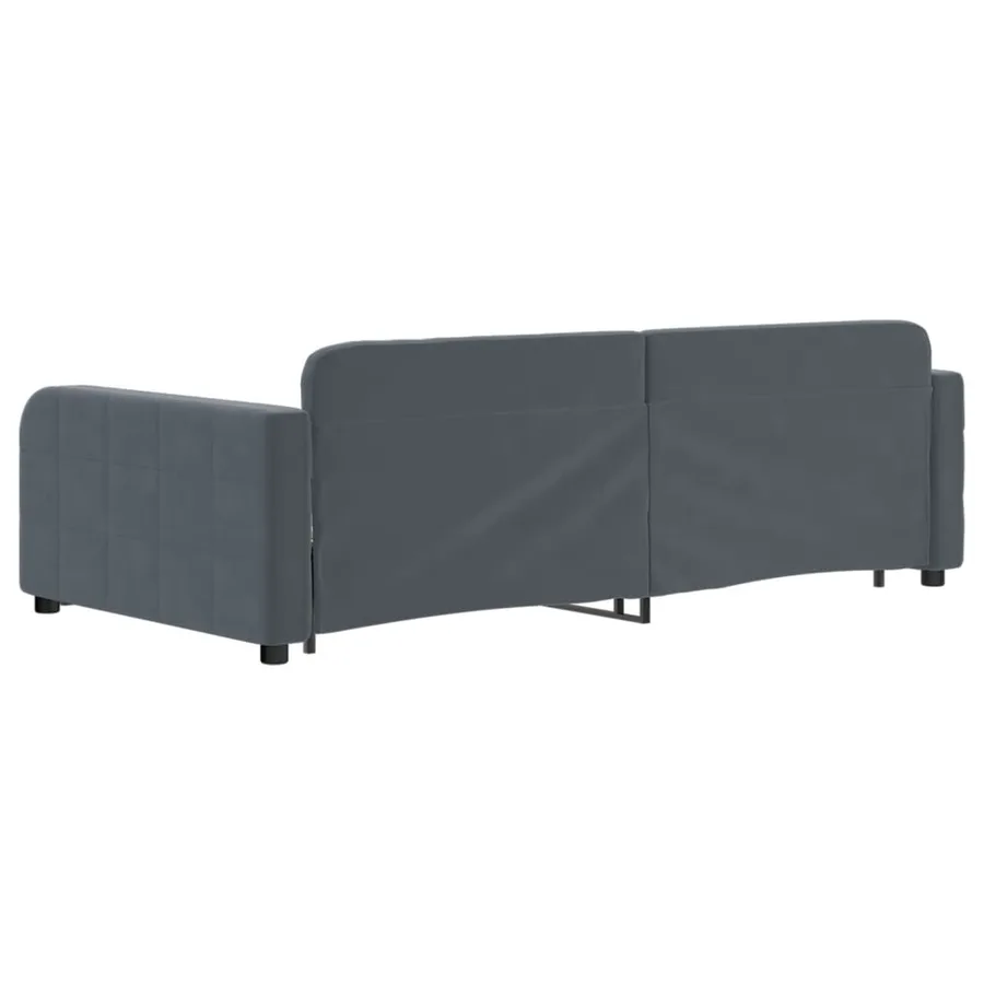 Lit de jour avec gigogne sans matelas gris foncé 100x200 cm - 5