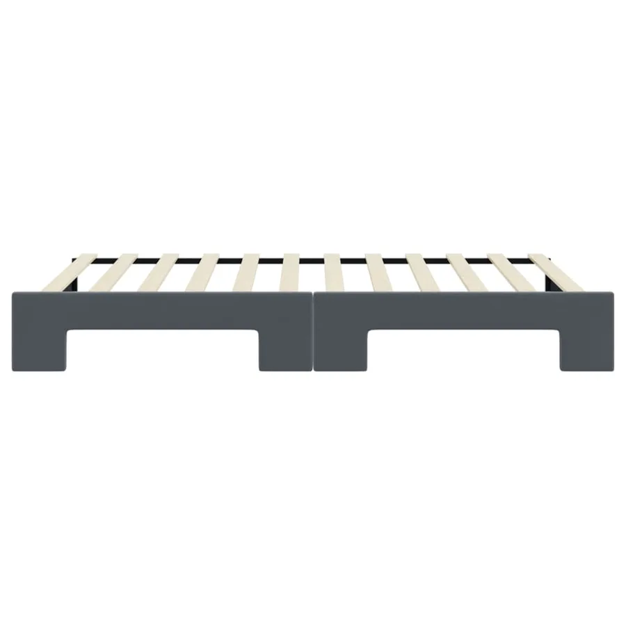Lit de jour avec gigogne sans matelas gris foncé 100x200 cm - 9