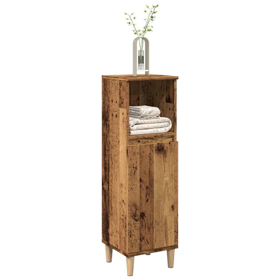 Armoire de salle de bain vieux bois 30x30x100cm bois ingénierie - 3