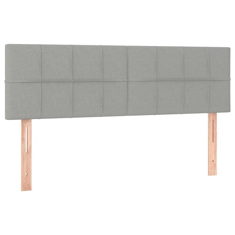 Lit ottoman avec matelas et LED gris clair 140x190 cm tissu - 10