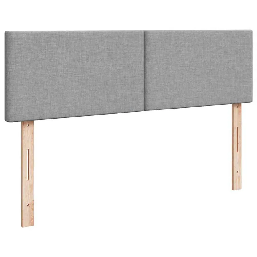 Lit ottoman avec matelas gris clair 140x190 cm tissu - 9