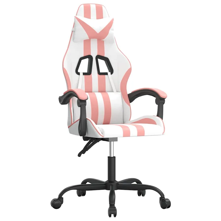 Chaise de jeu pivotante Blanc et rose Similicuir - 2